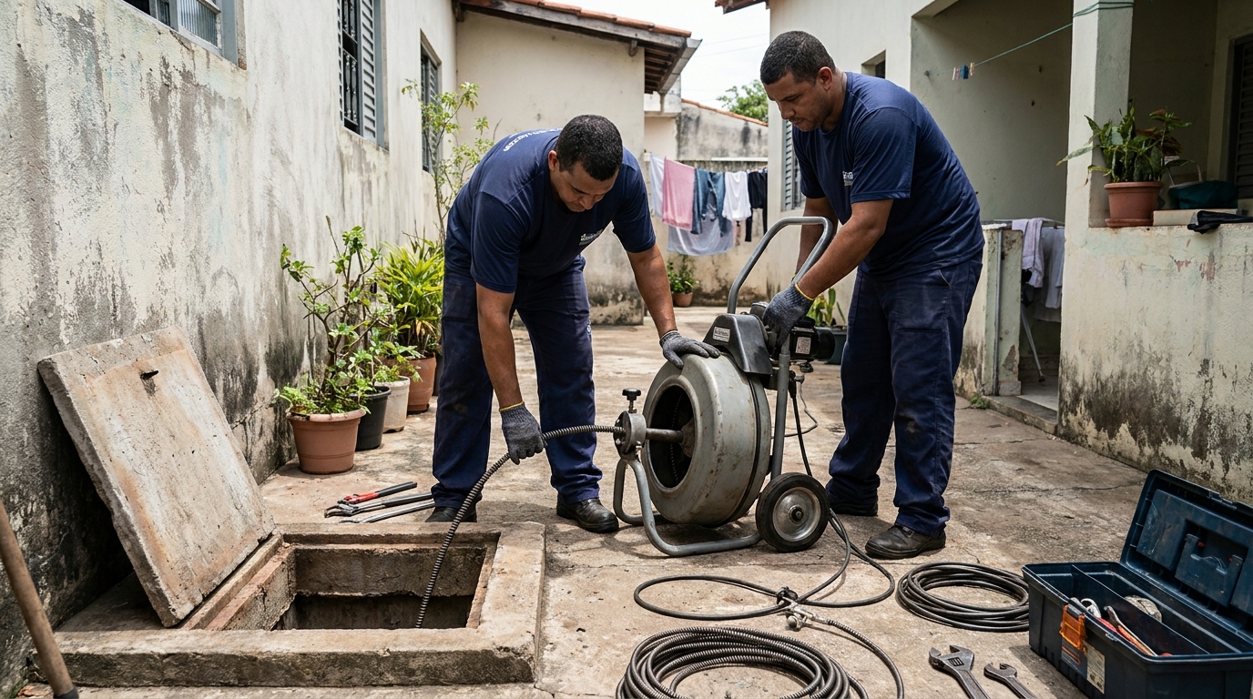 Desentupimento de Coluna Sanitária em Itajaí‑SC